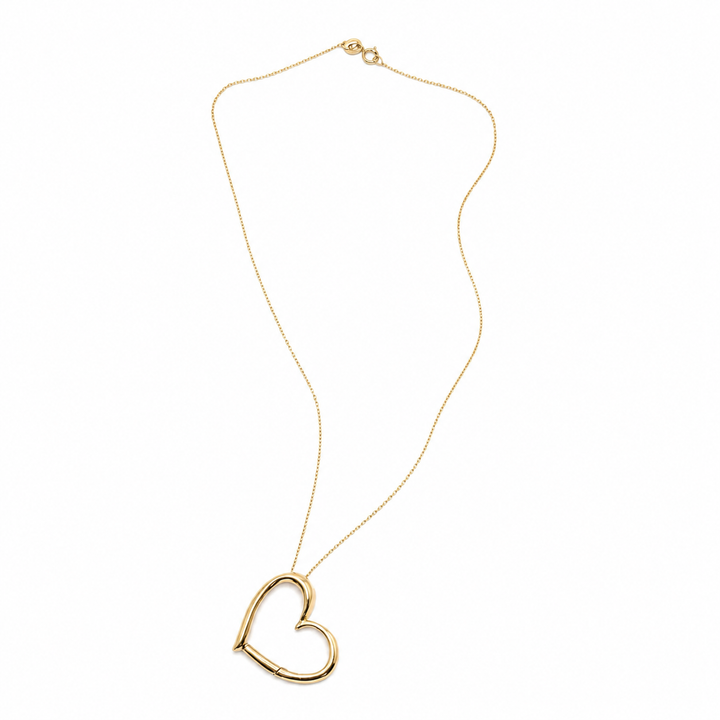 Estate 10k Yellow Heart Charm holder Pendant