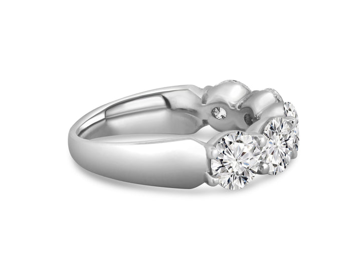 Platinum 5 Stone 2.52ctw Round Diamond Wedding Band