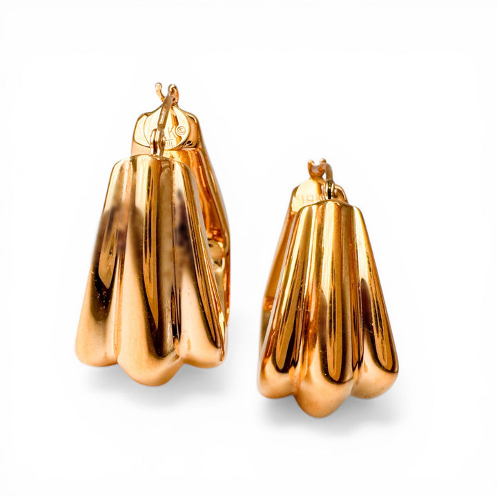 14k Yellow Gold Chunky Estate Earrings
