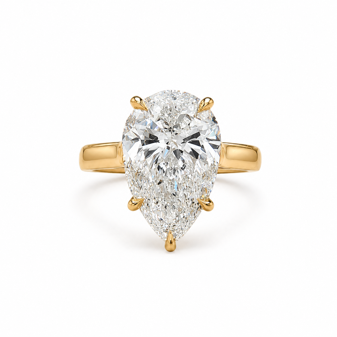 14k Yellow Solitaire Lab Grown Diamond Engagement Ring 3.05 cttw