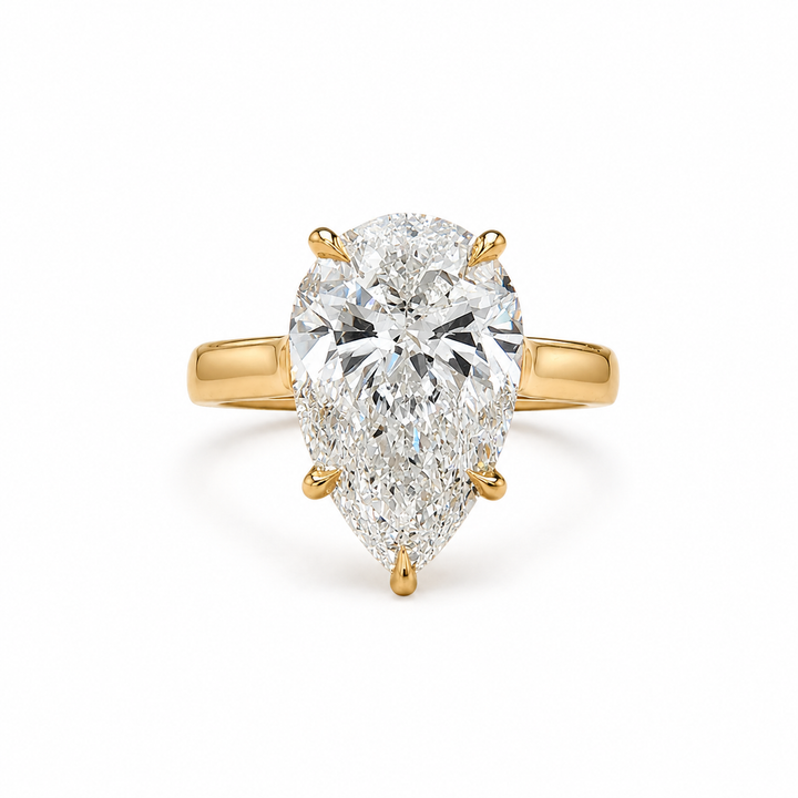14k Yellow Solitaire Lab Grown Diamond Engagement Ring 3.05 cttw