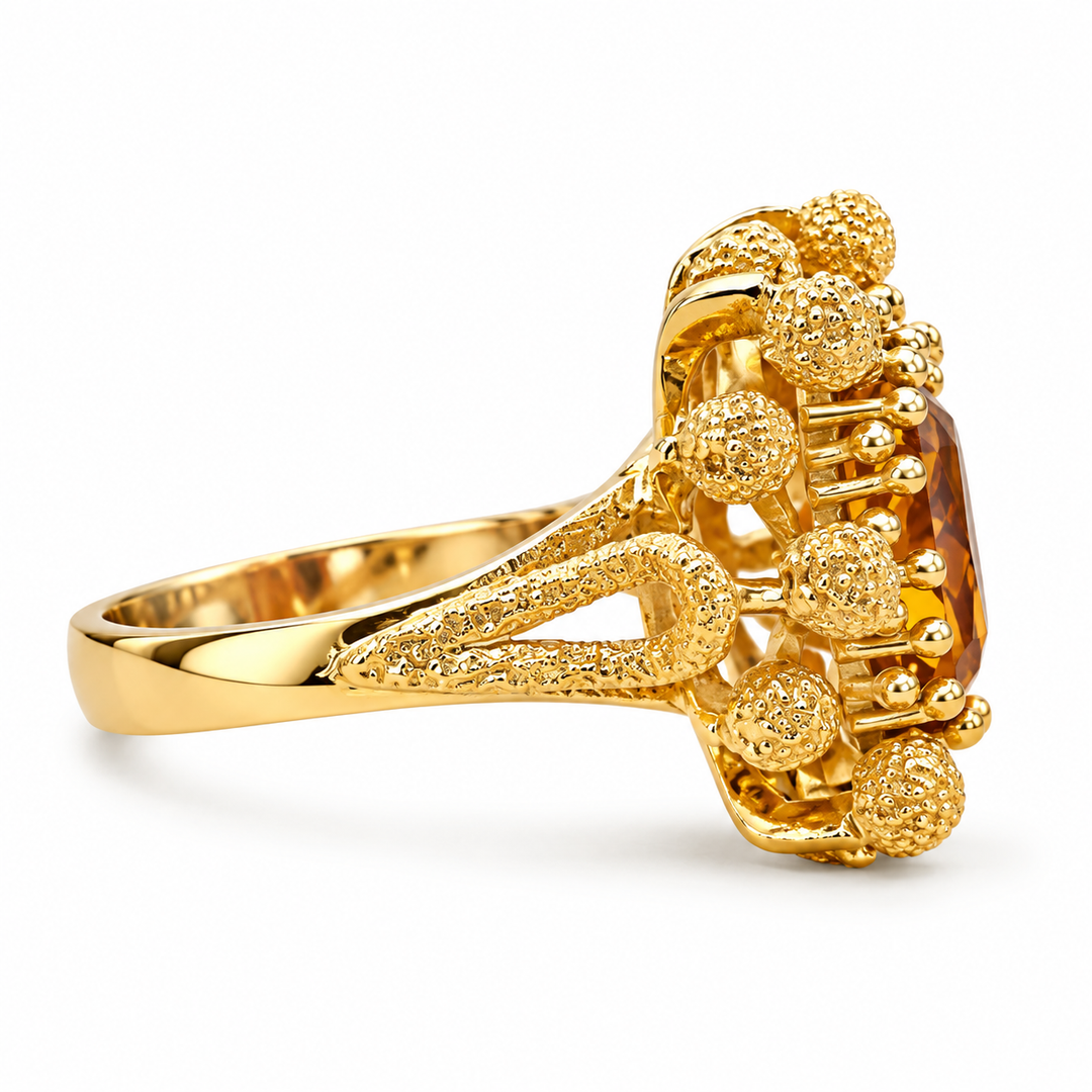 18k Yellow Citrine Estate Ring