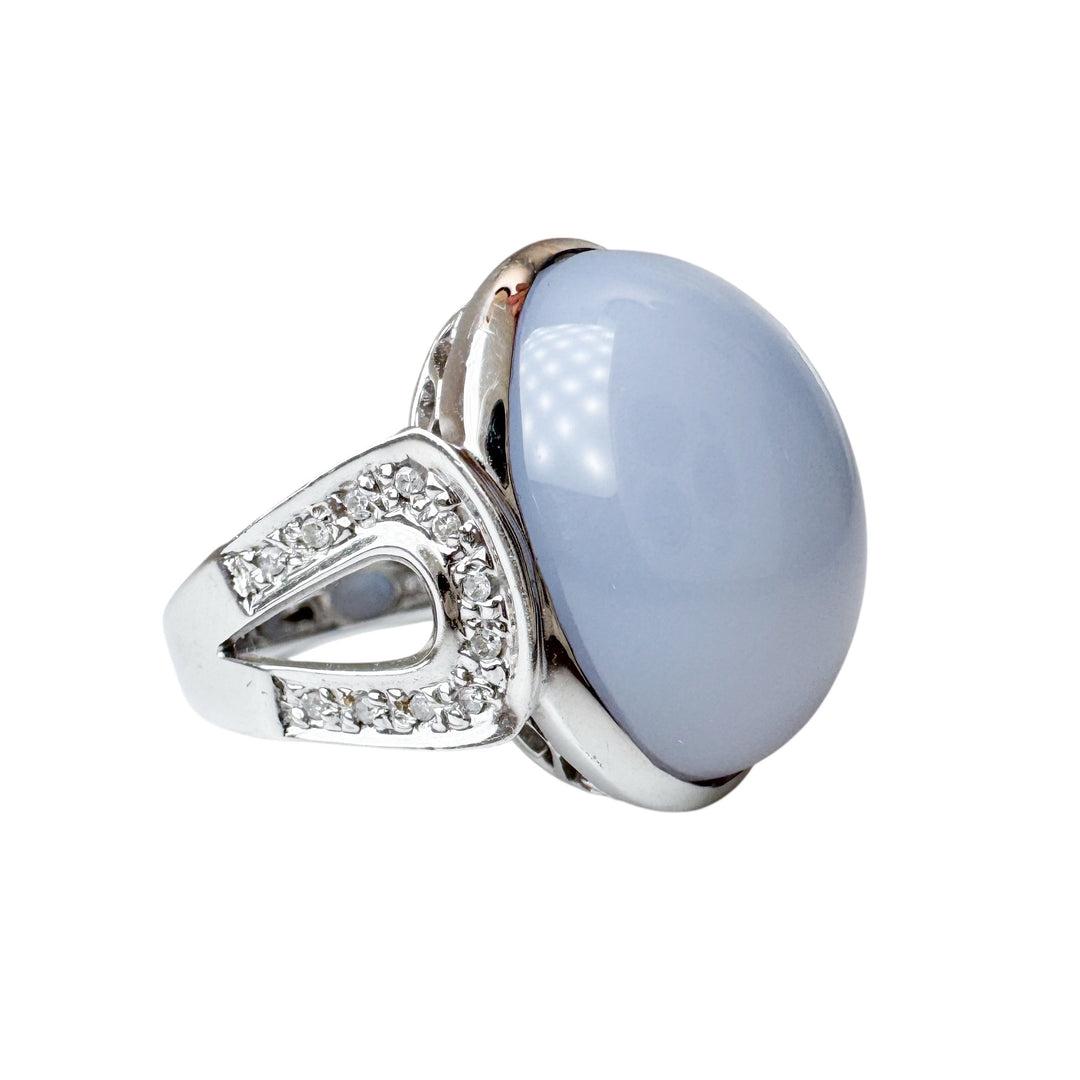 14k White Gold Onyx Estate Ring