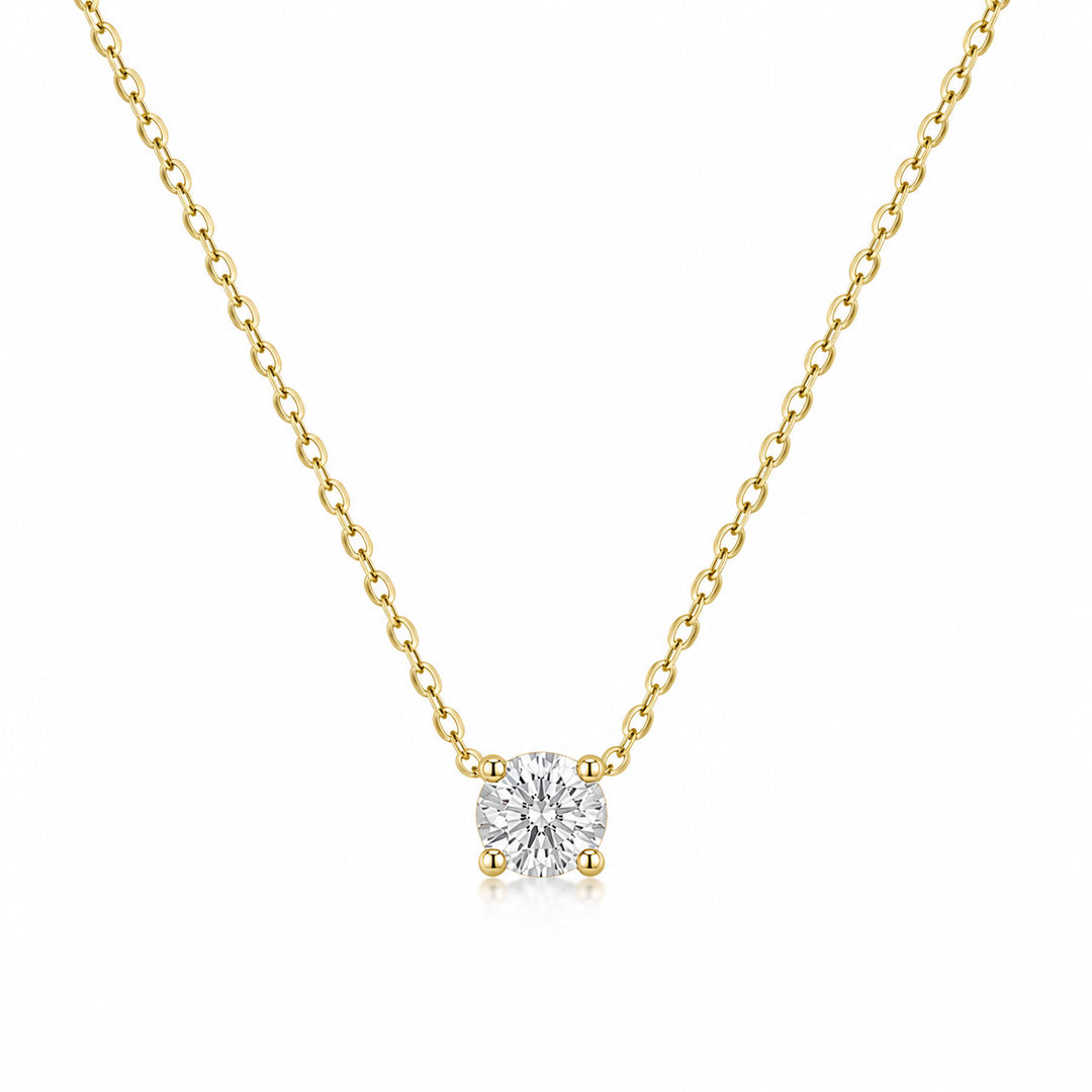 14k Yellow Solitaire Lab Grown Diamond Pendant 0.25ct