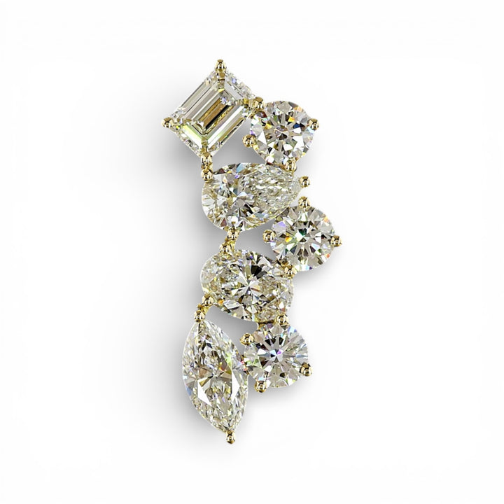 14k Yellow Gold Lab Grown Diamond Climber Earrings