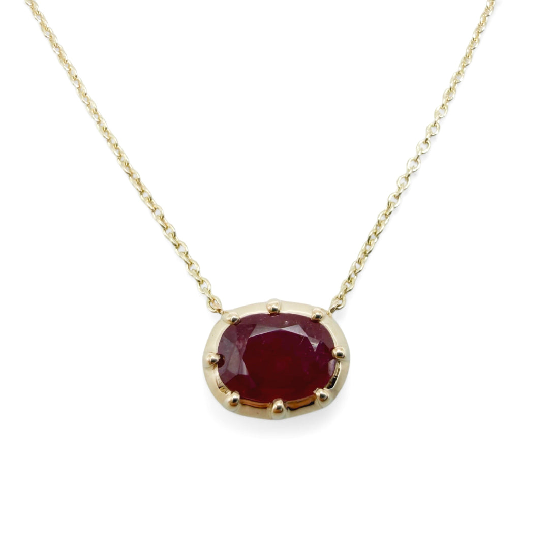 14k Yellow Gold Ruby Pendant