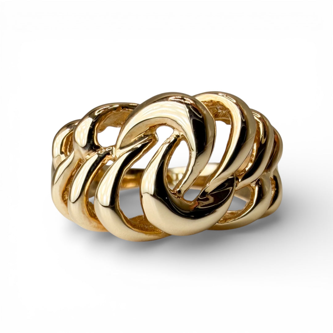 14k Yellow Gold Geometric Estate Ring