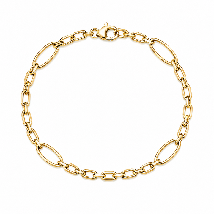14k Yellow Gold Oval Link Bracelet