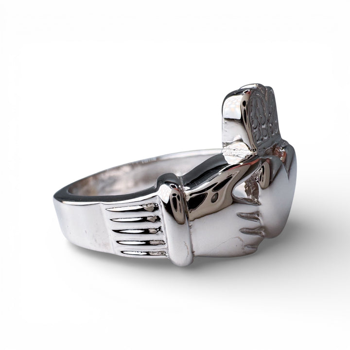 14k White Gold Claddagh Estate Ring