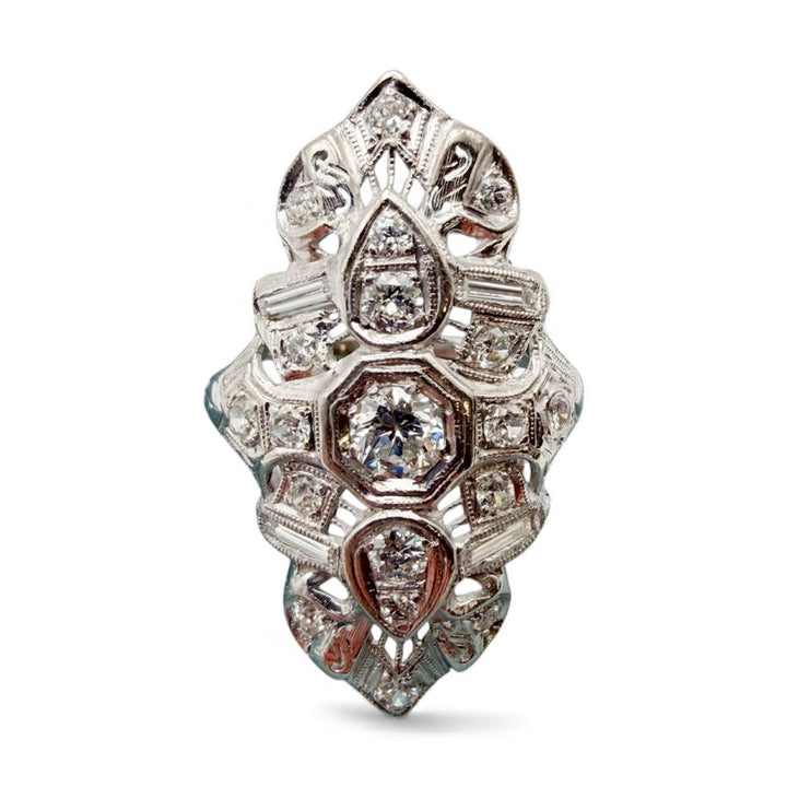 Platinum Antique Diamond Estate Ring