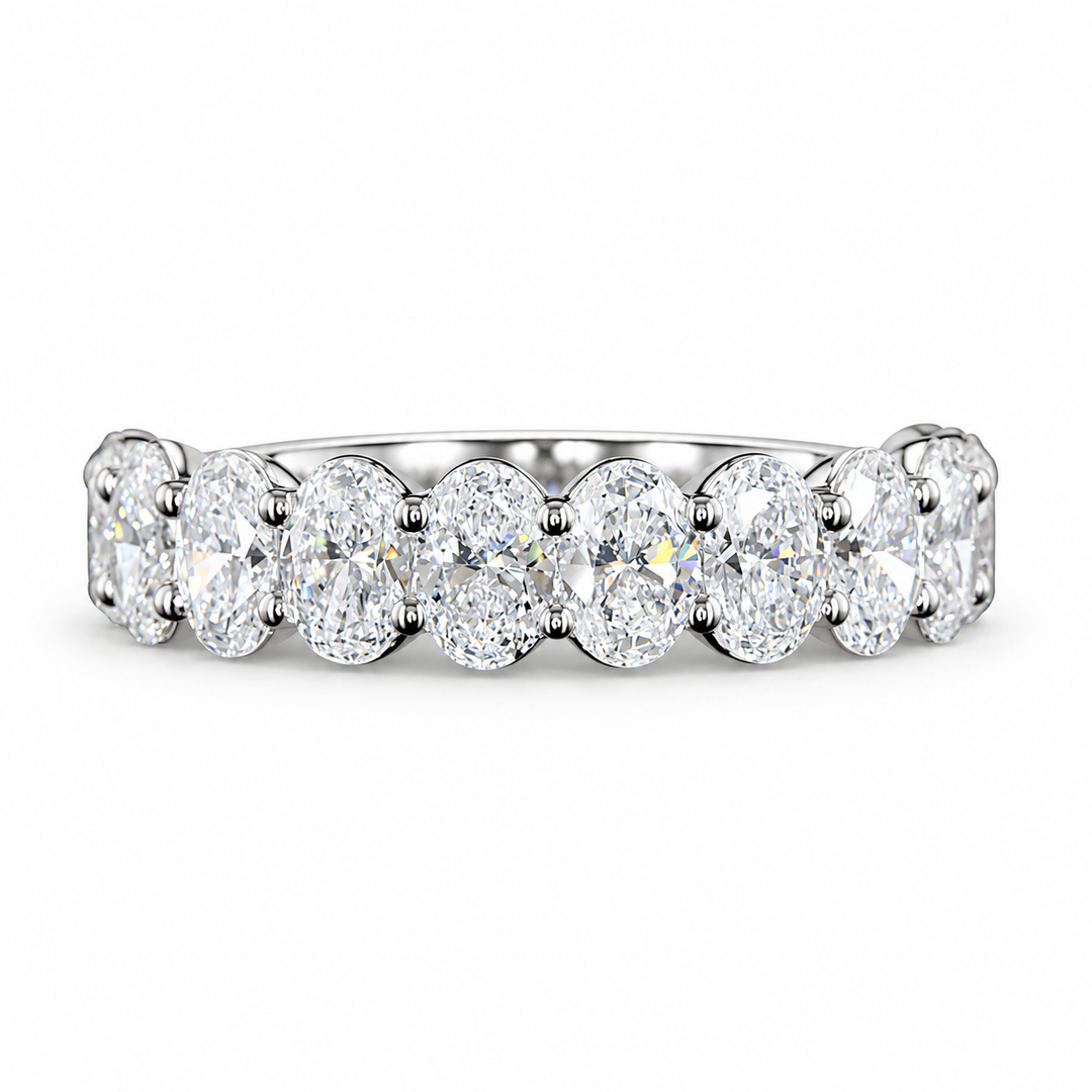 14k White Gold 2.45ctw Oval Lab Grown Diamond Band