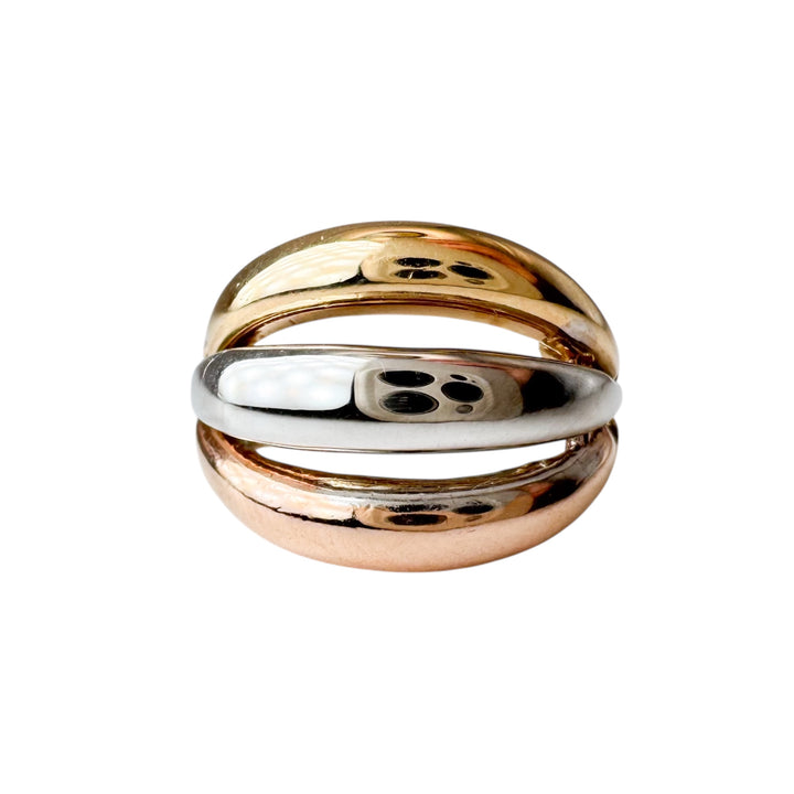 14k Tri-Color Dome Estate Ring
