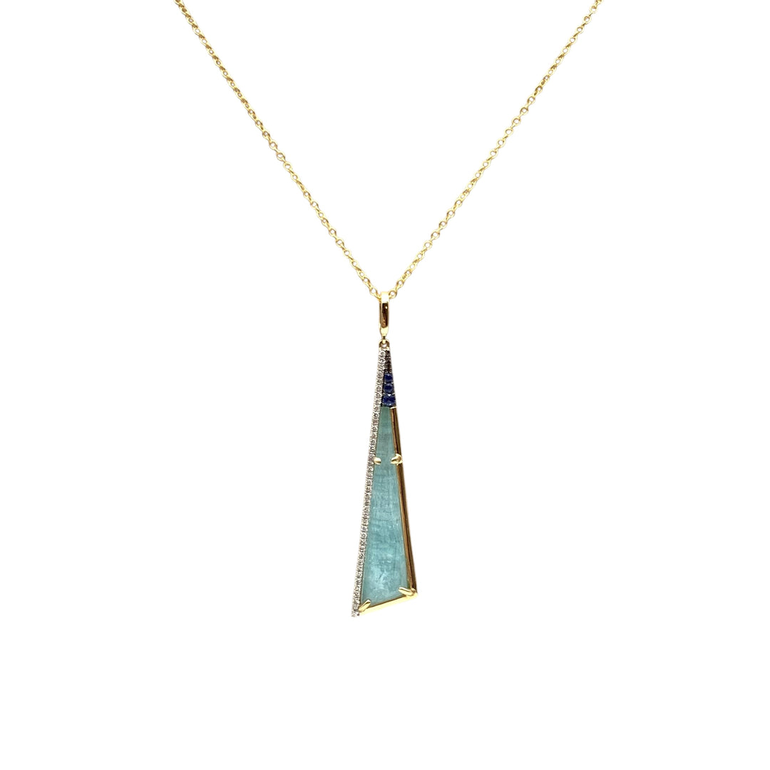 14k Yellow Gold Amazonite Pendant