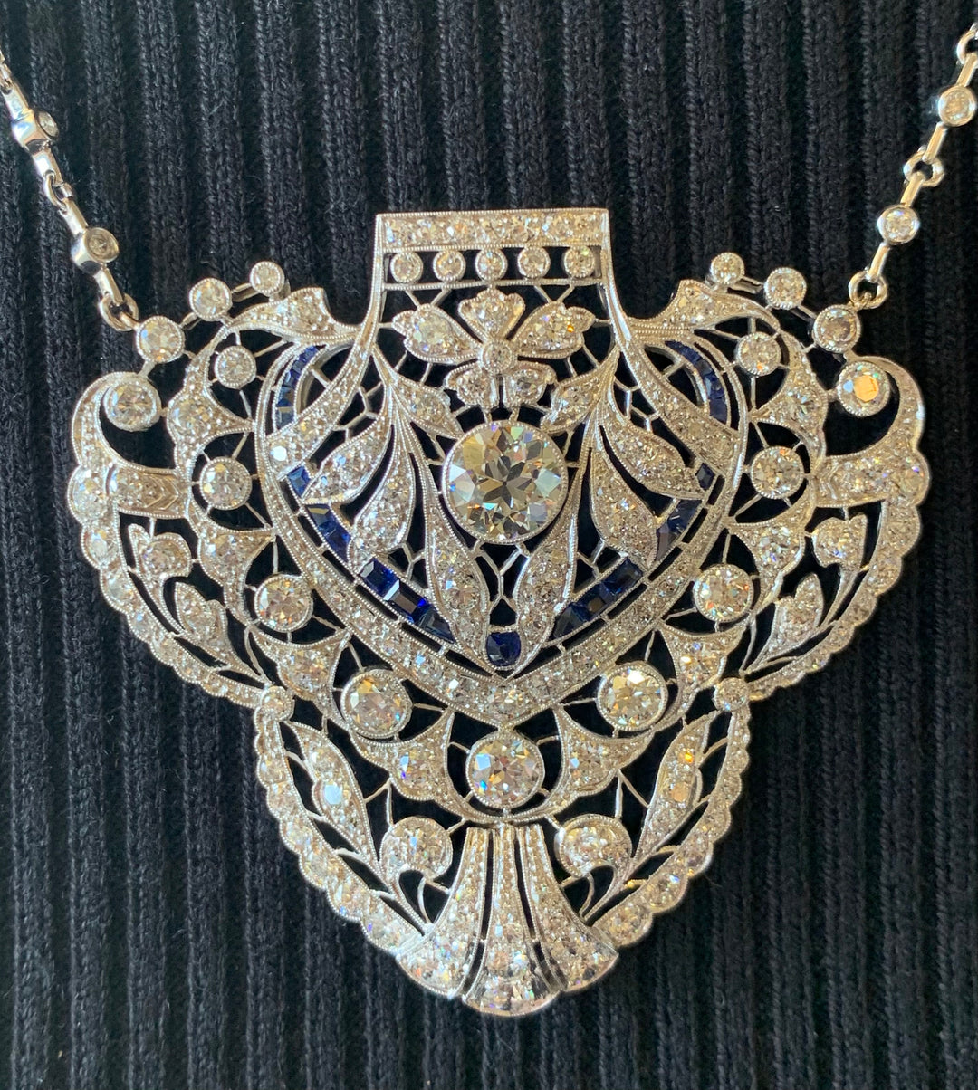 14k Art Deco Diamond Estate Necklace