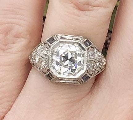 Platinum Antique Diamond Estate Ring