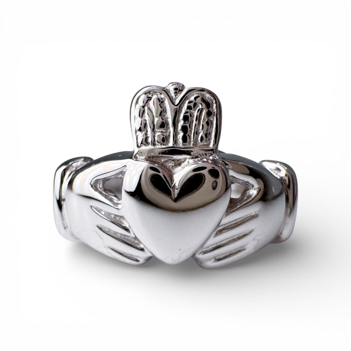 14k White Gold Claddagh Estate Ring