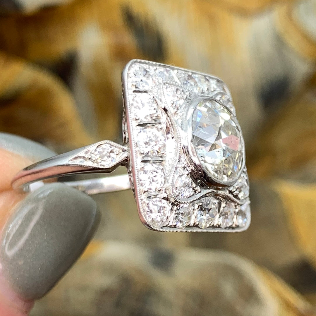 Platinum Antique Diamond Estate Ring
