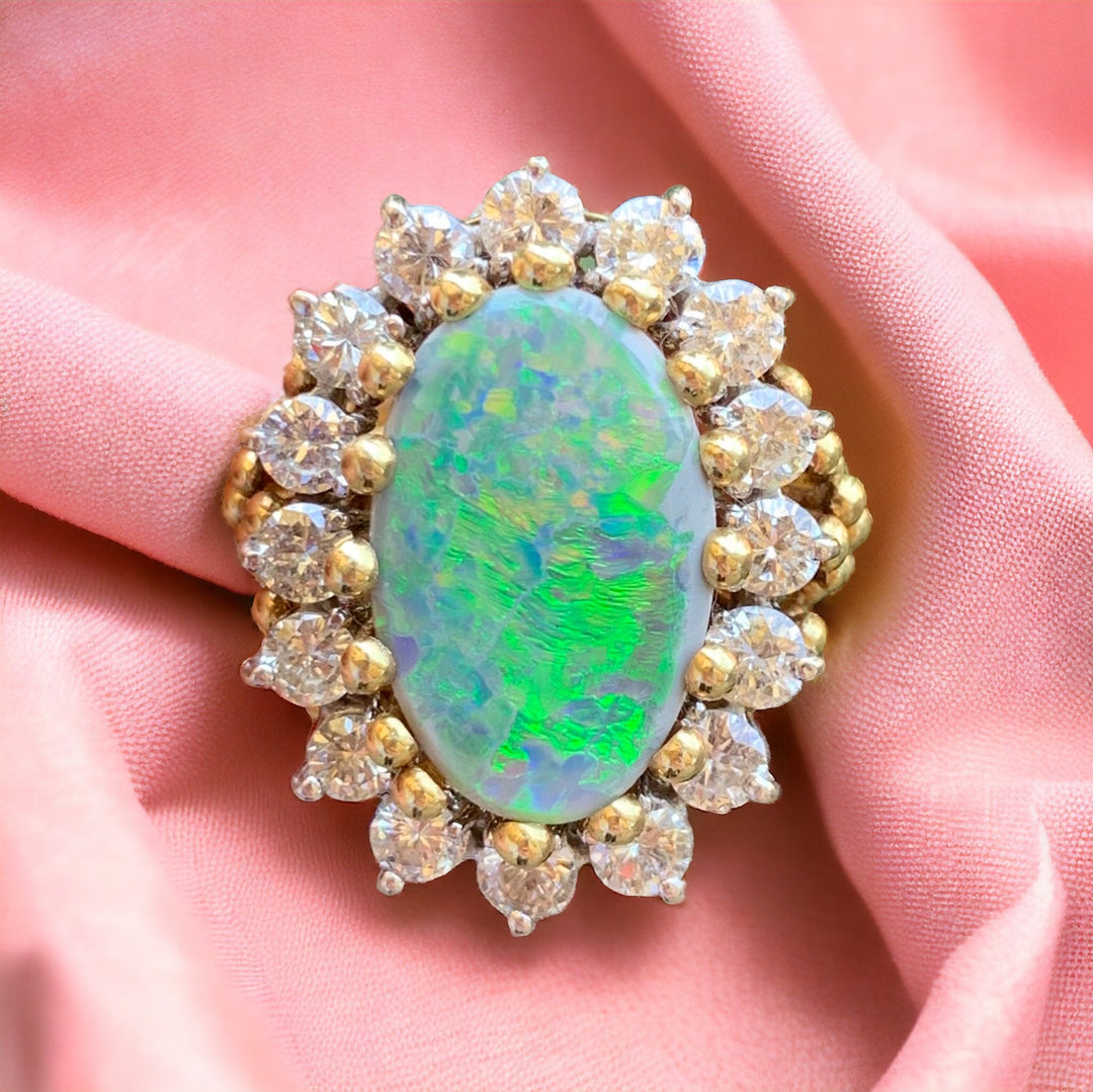 18k Yellow Gold Cocktail Estate Ring