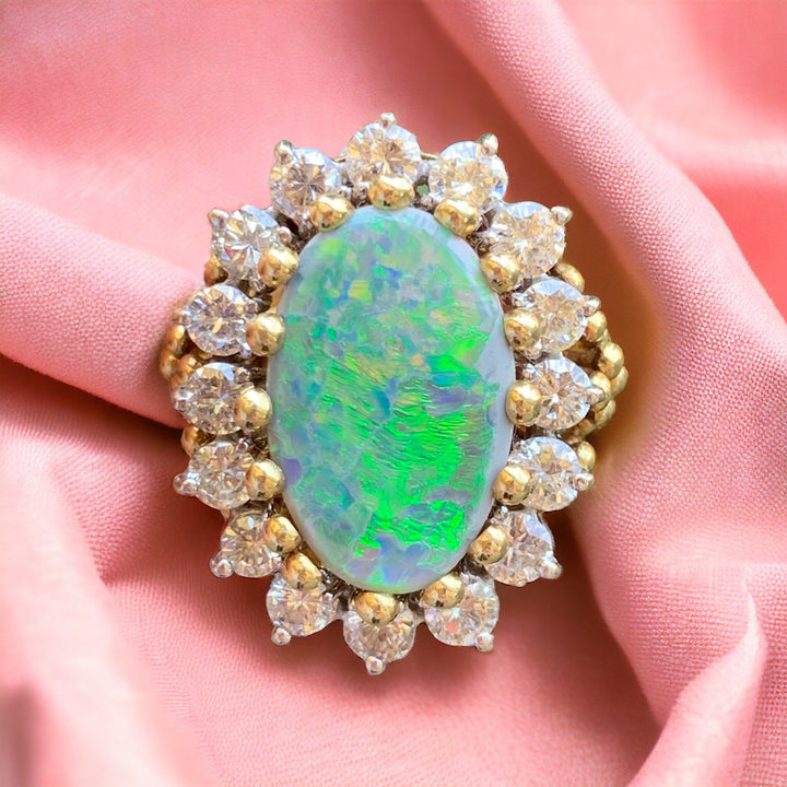 18k Yellow Gold Cocktail Estate Ring