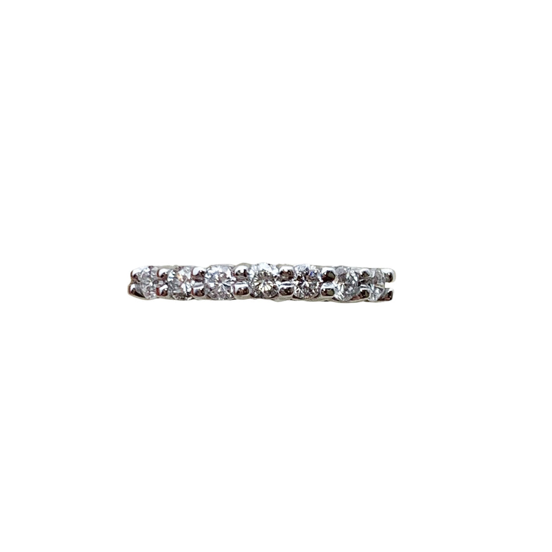 14k White Gold Prong Set 0.50ctw Round Diamond Wedding Band