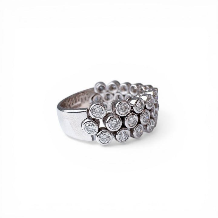 14k White Gold Flexible Diamond Estate Ring
