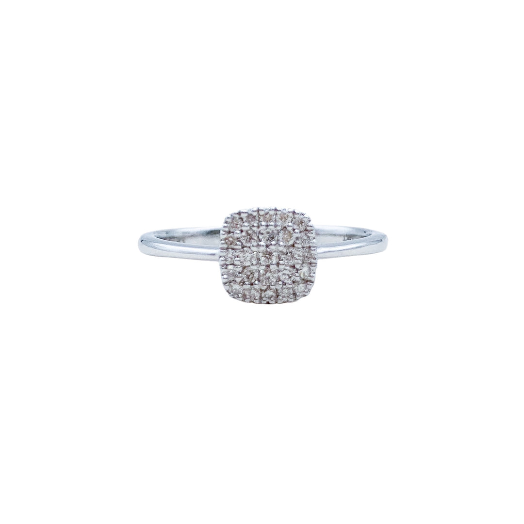 14k White Gold Cluster Diamond Fashion Rings