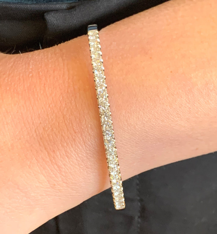14k Yellow Gold Bangle Diamond Bracelet