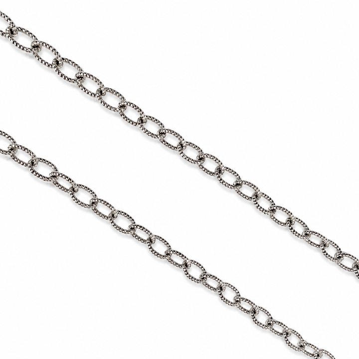 14k White Gold Open Link Chain