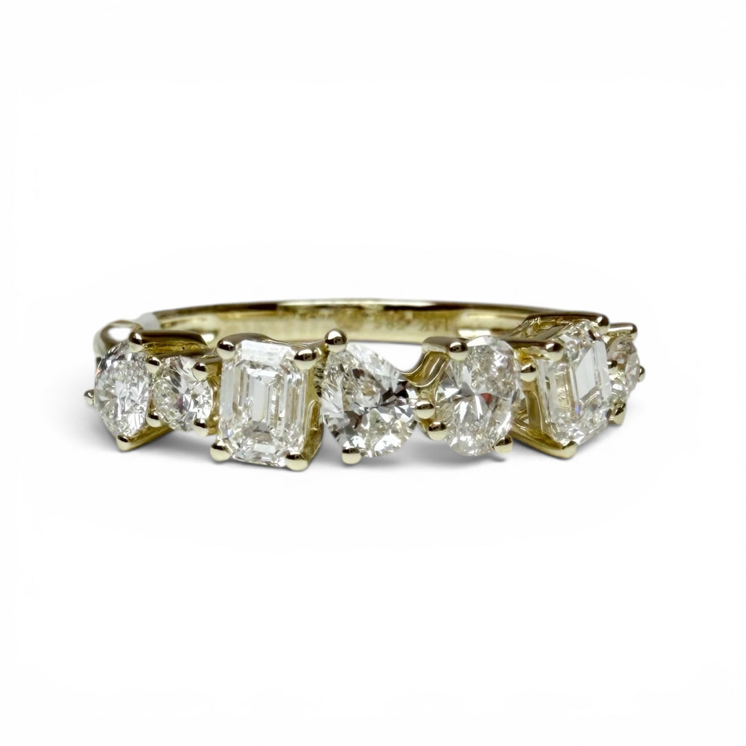 14k yellow gold multi shape lab diamond ring