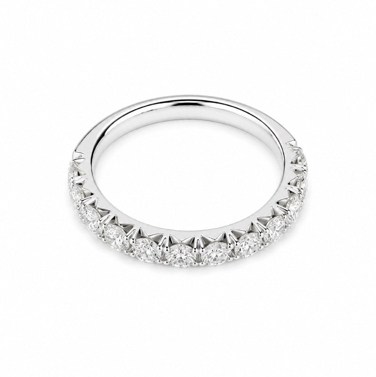14k White Common Prong 1ctw Diamond Wedding Band