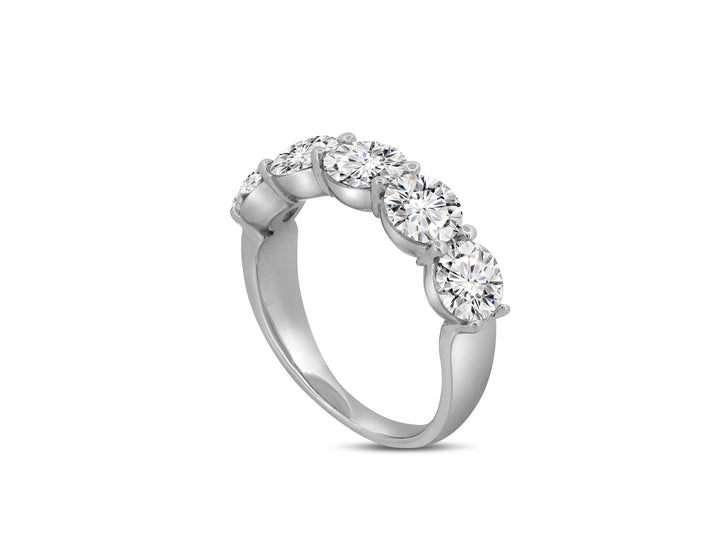 Platinum 5 Stone 2.52ctw Round Diamond Wedding Band
