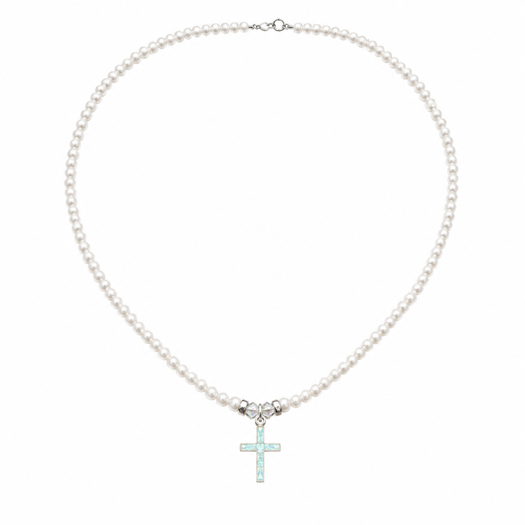 Sterling Silver Blue Cross Necklace
