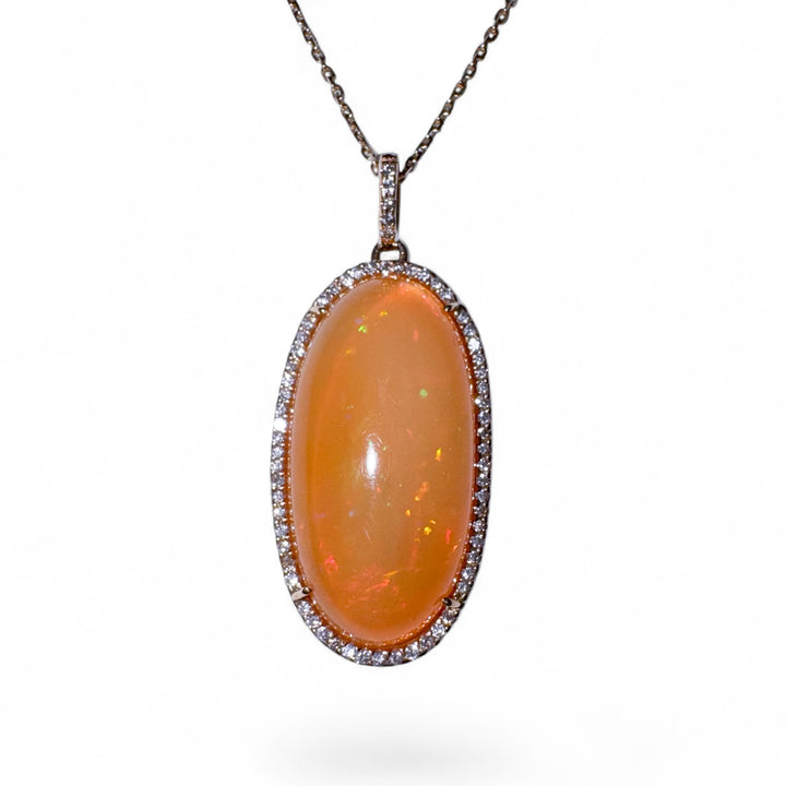 14k Yellow Gold Ethiopian Opal Pendant