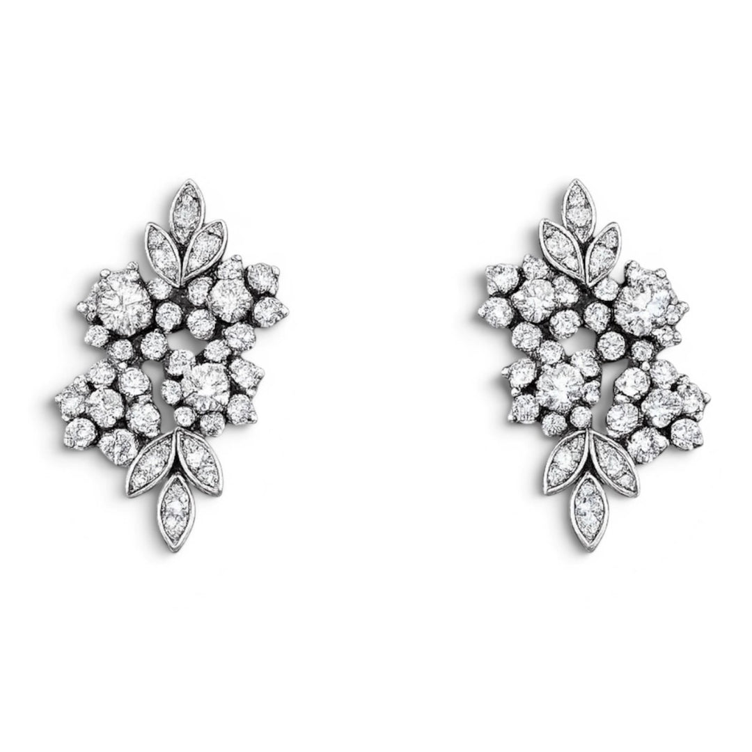 Vintage Floral Diamond Earrings