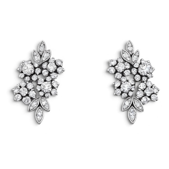 Vintage Floral Diamond Earrings