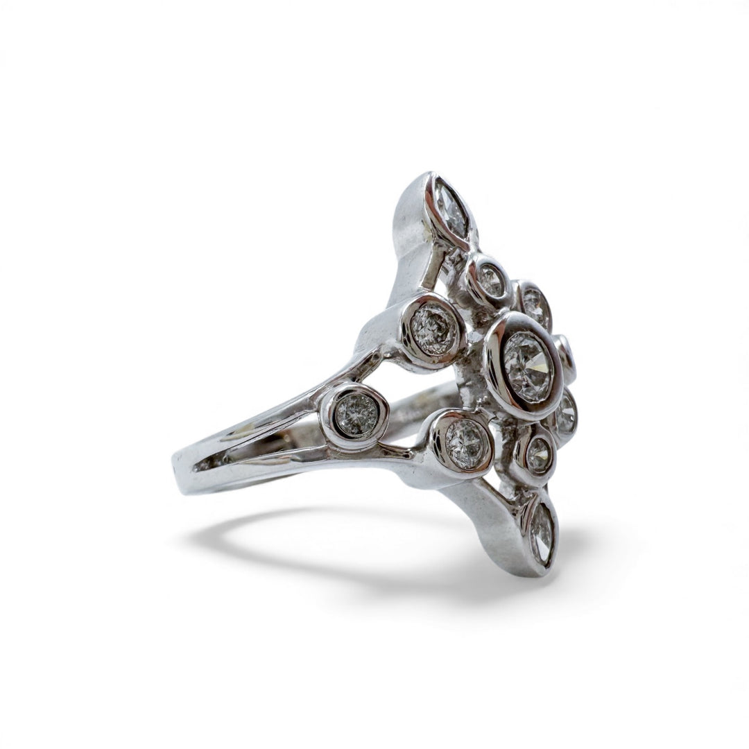 14k White Gold Diamond Estate Ring