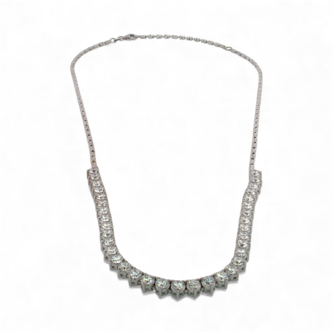 14k White Gold Diamond Lab Grown Necklace