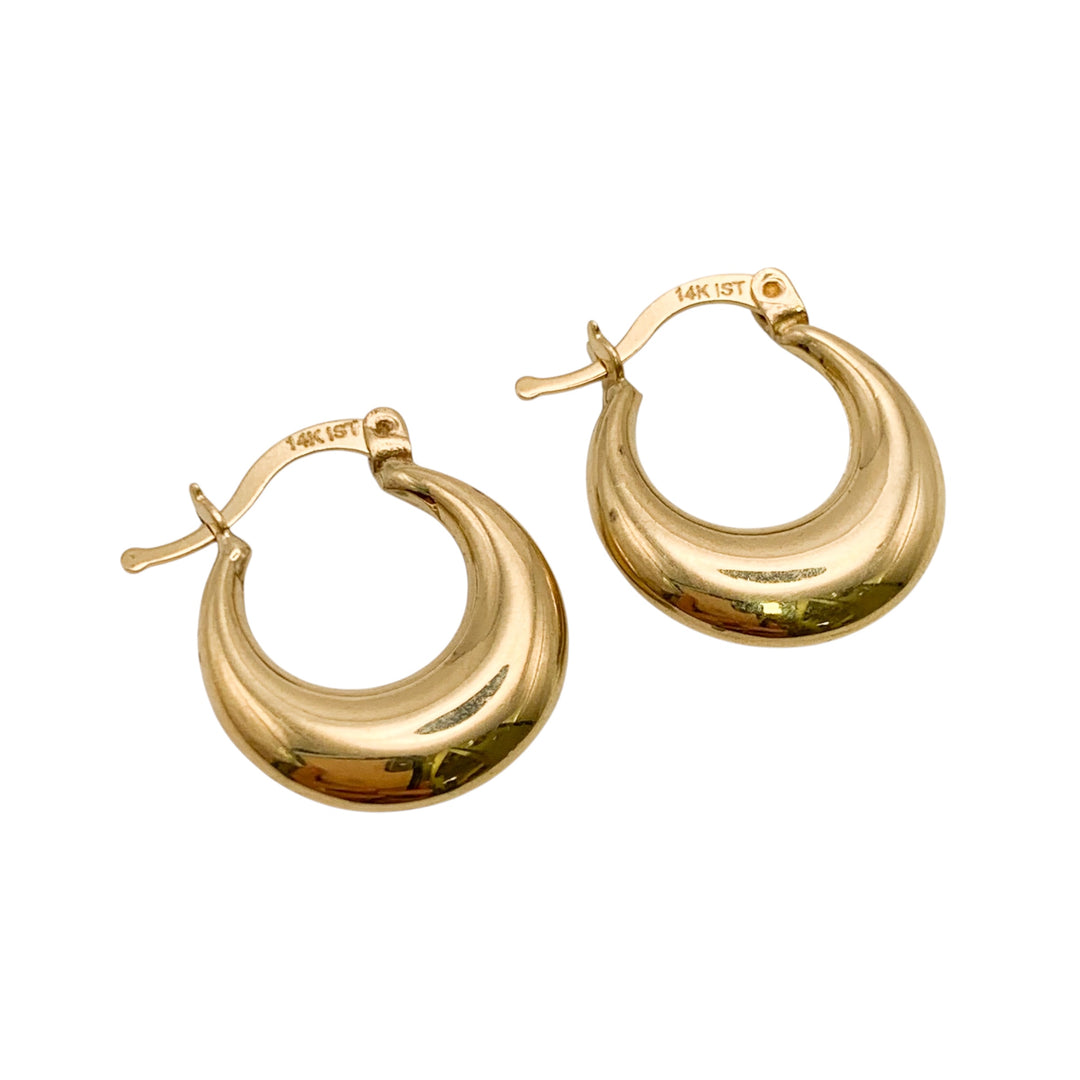 14k Yellow Gold Small Hoop Earrings
