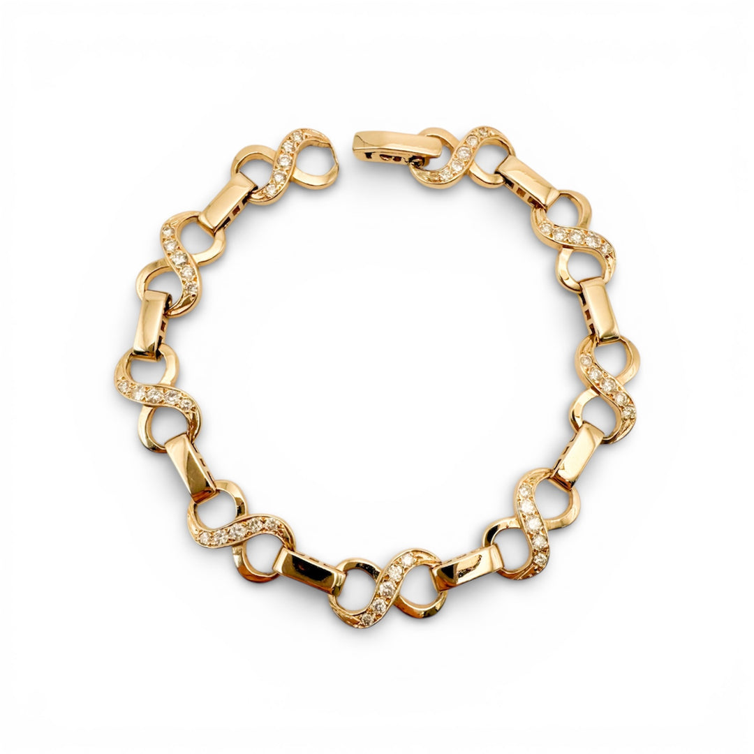 14k Yellow Gold Infinity Link Estate Bracelet