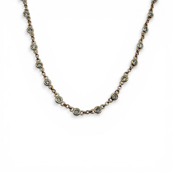 18k Yellow Gold Bezel Estate Necklace
