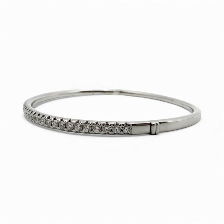 14k White Gold Bangle Diamond Bracelet