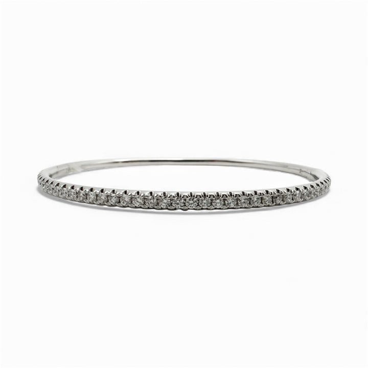 14k White Gold Bangle Diamond Bracelet