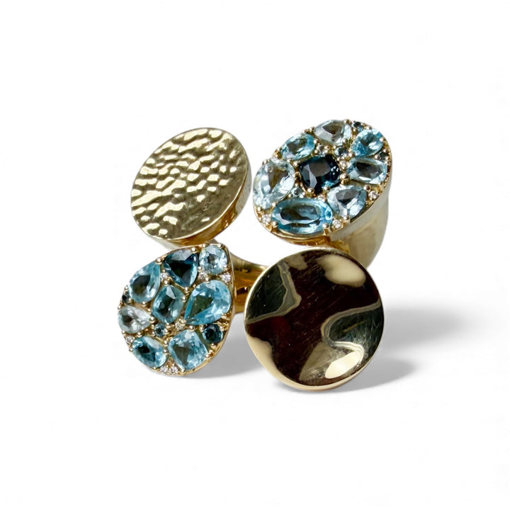 18k Yellow Gold Estate Blue Topaz Ippolitta Ring