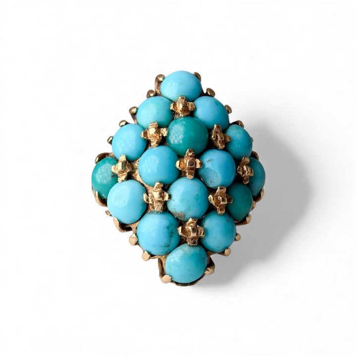 18k Yellow Gold Turquoise Estate Ring