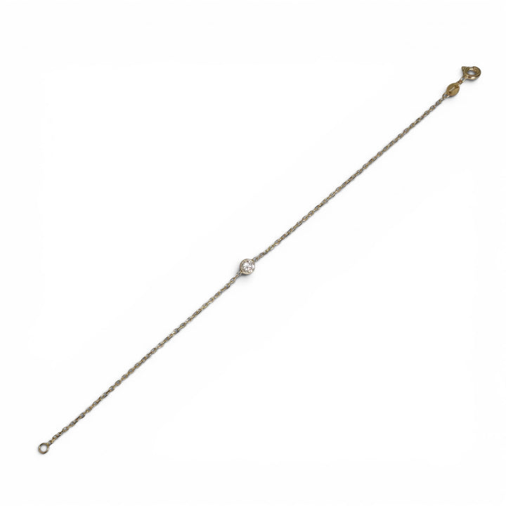 14k Yellow Gold Solitaire Lab Grown Diamond Bracelet