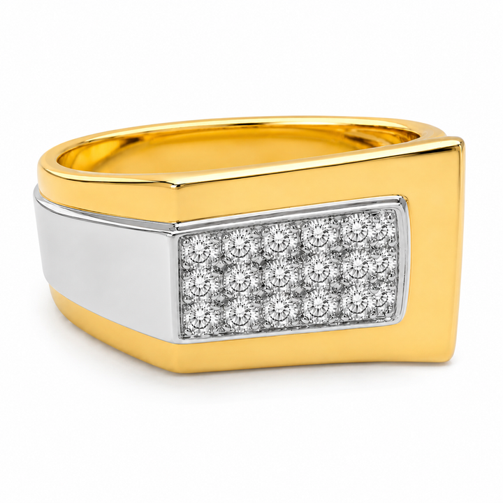 18k Two Tone Contemporary Estate Ring