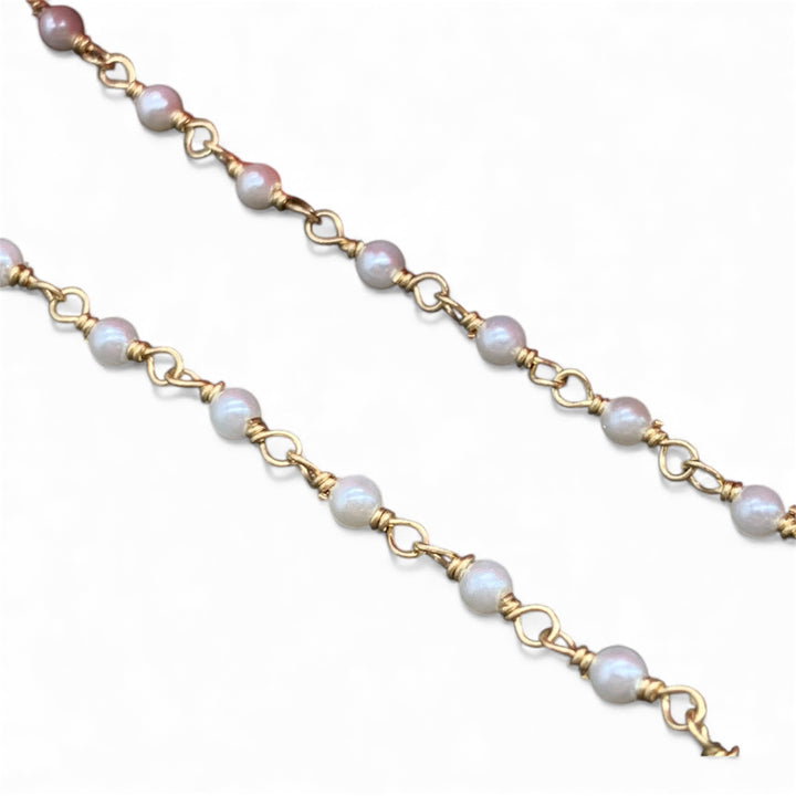 14k Yellow Gold Pearl Necklace