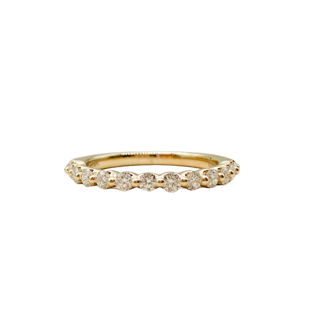 14k Yellow Gold Prong Set 0.50ctw Round Diamond Wedding Band