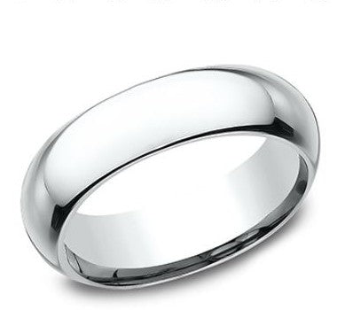 14k white gold polished Wedding Band