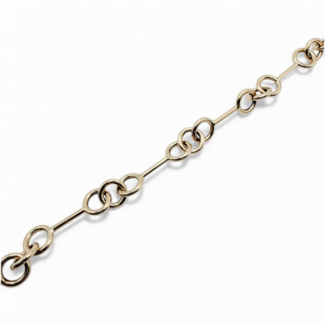 14k Yellow Gold Circle Bar Bracelet